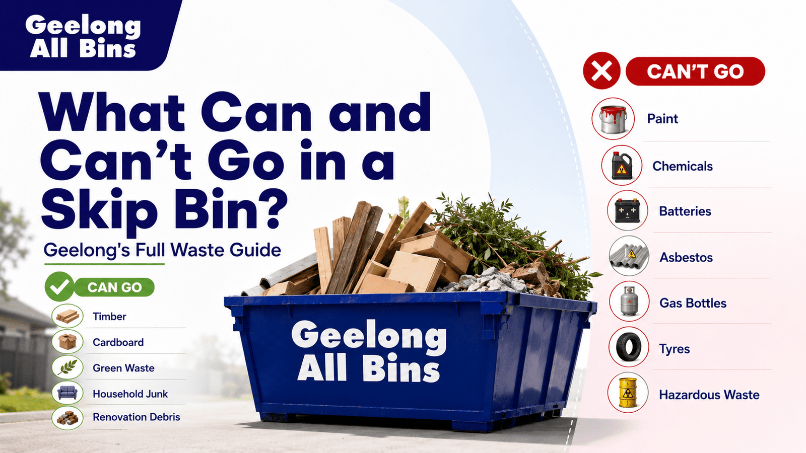 What Can and Can't Go in a Skip Bin
