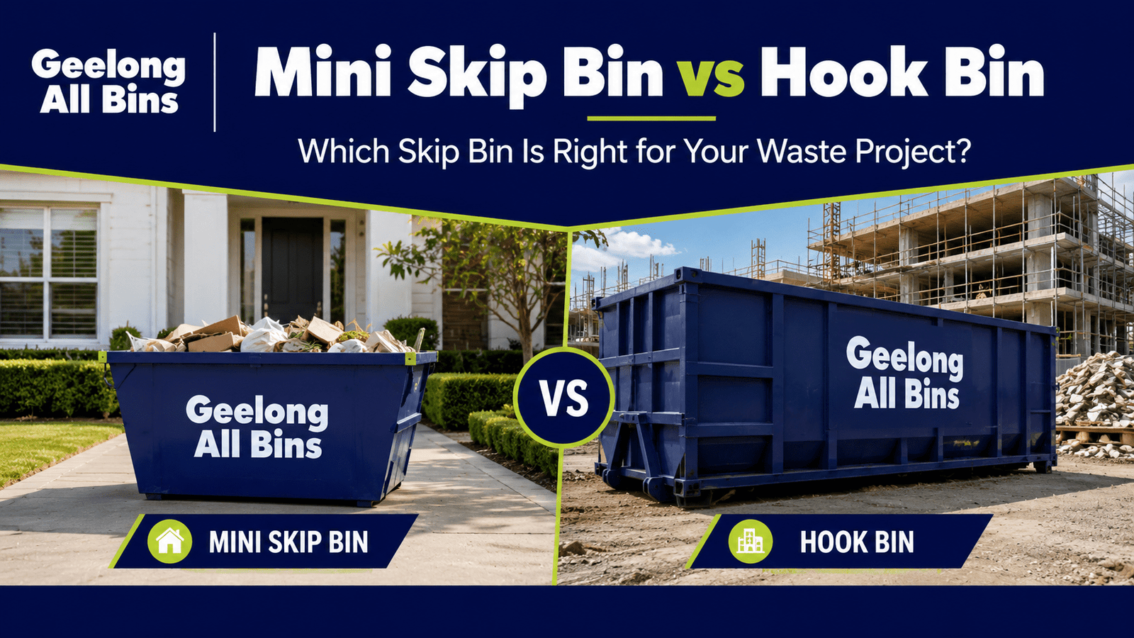 Mini Skip Bin vs Hook Bin